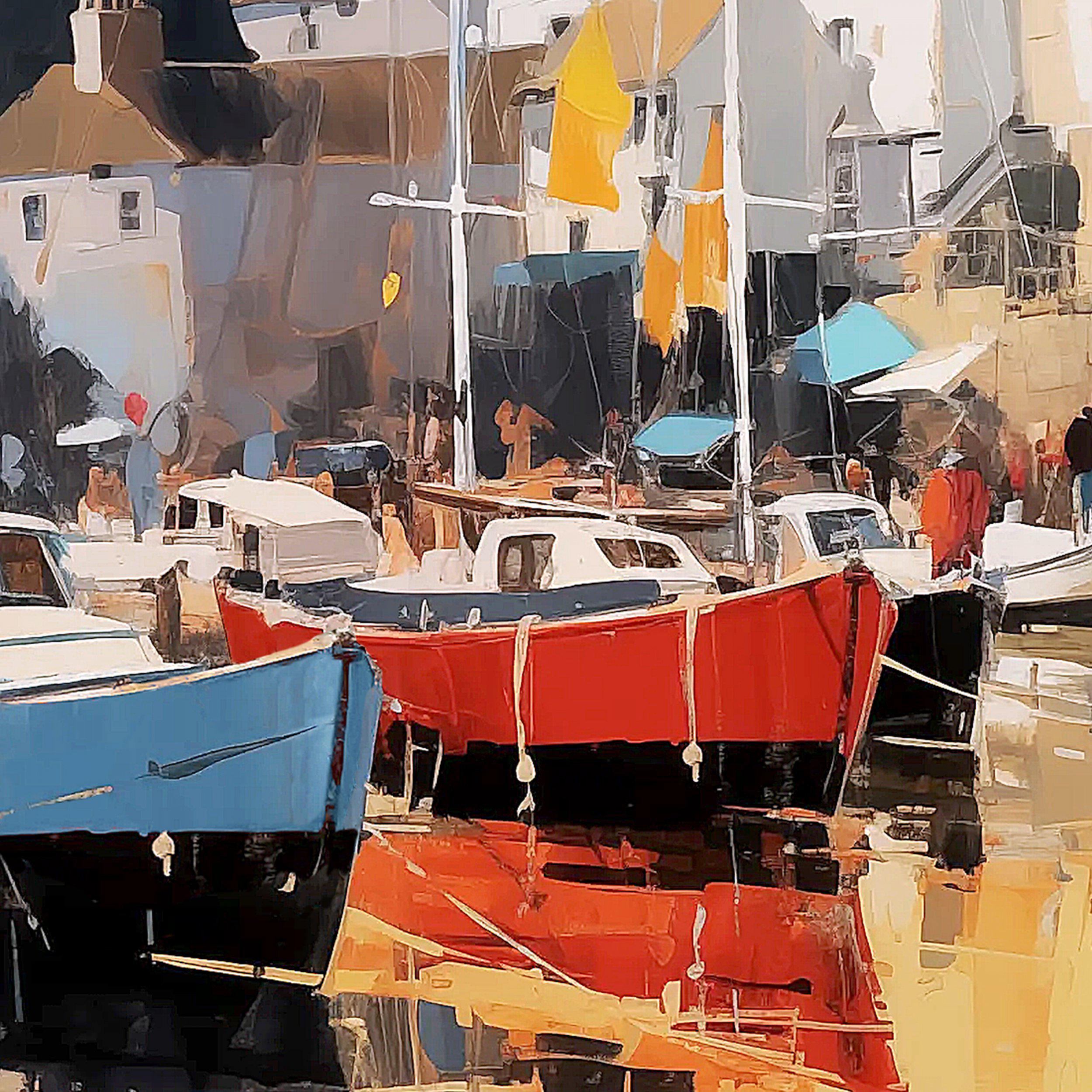 'Harbour Glow' Wall Art | Joanne Lea | 51x51cm