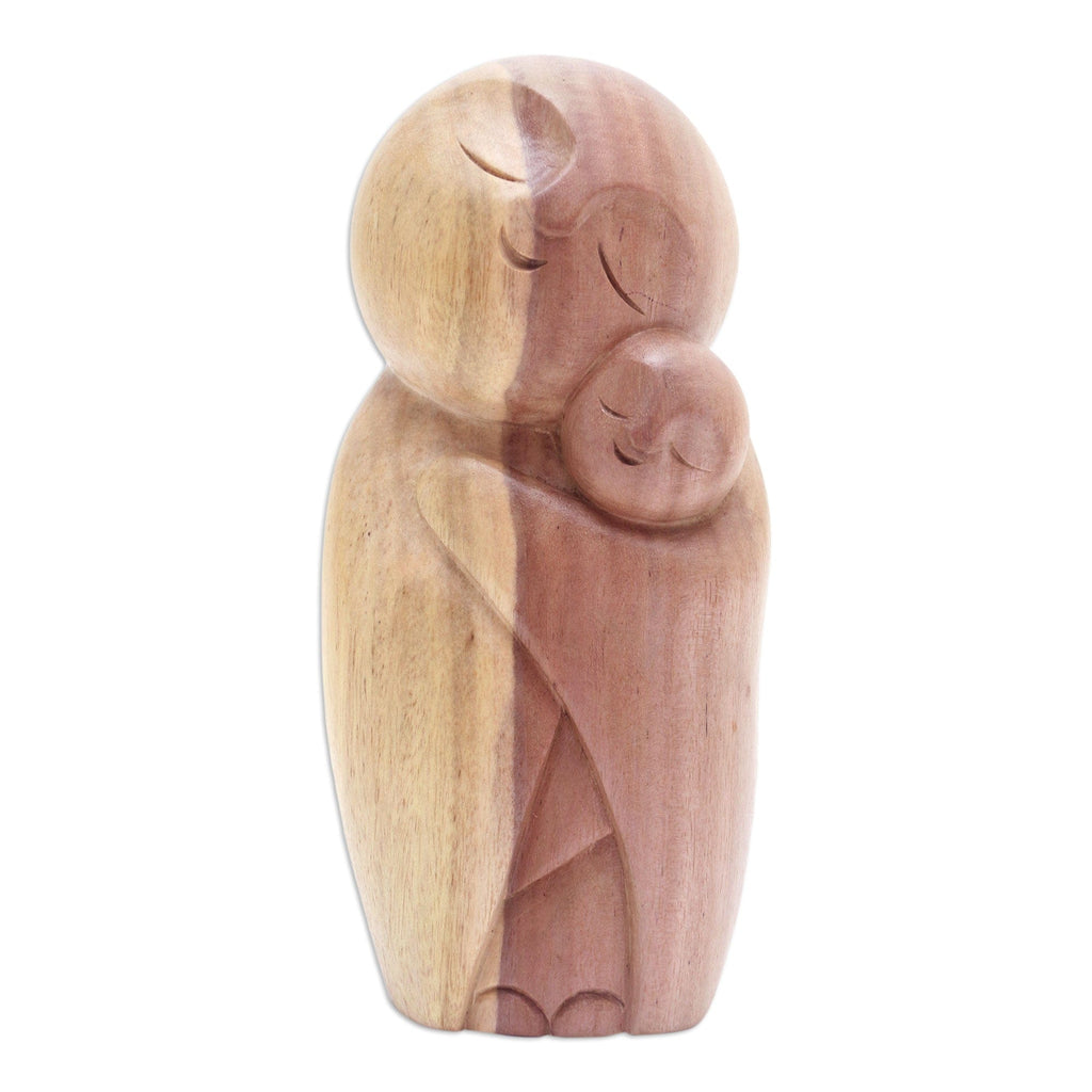 Hand Carved Wood Sculpture - Mother Jizo