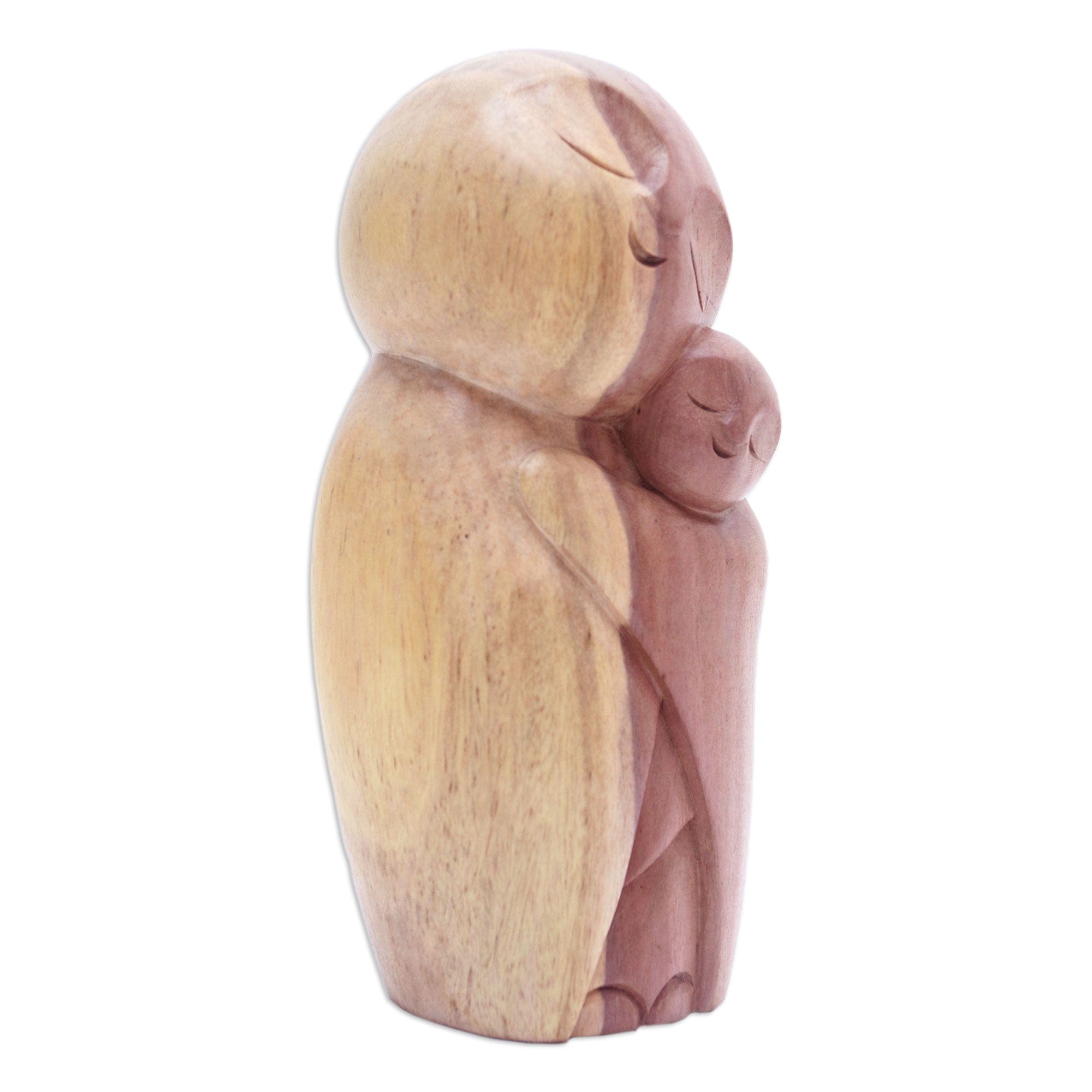 Hand Carved Wood Sculpture - Mother Jizo