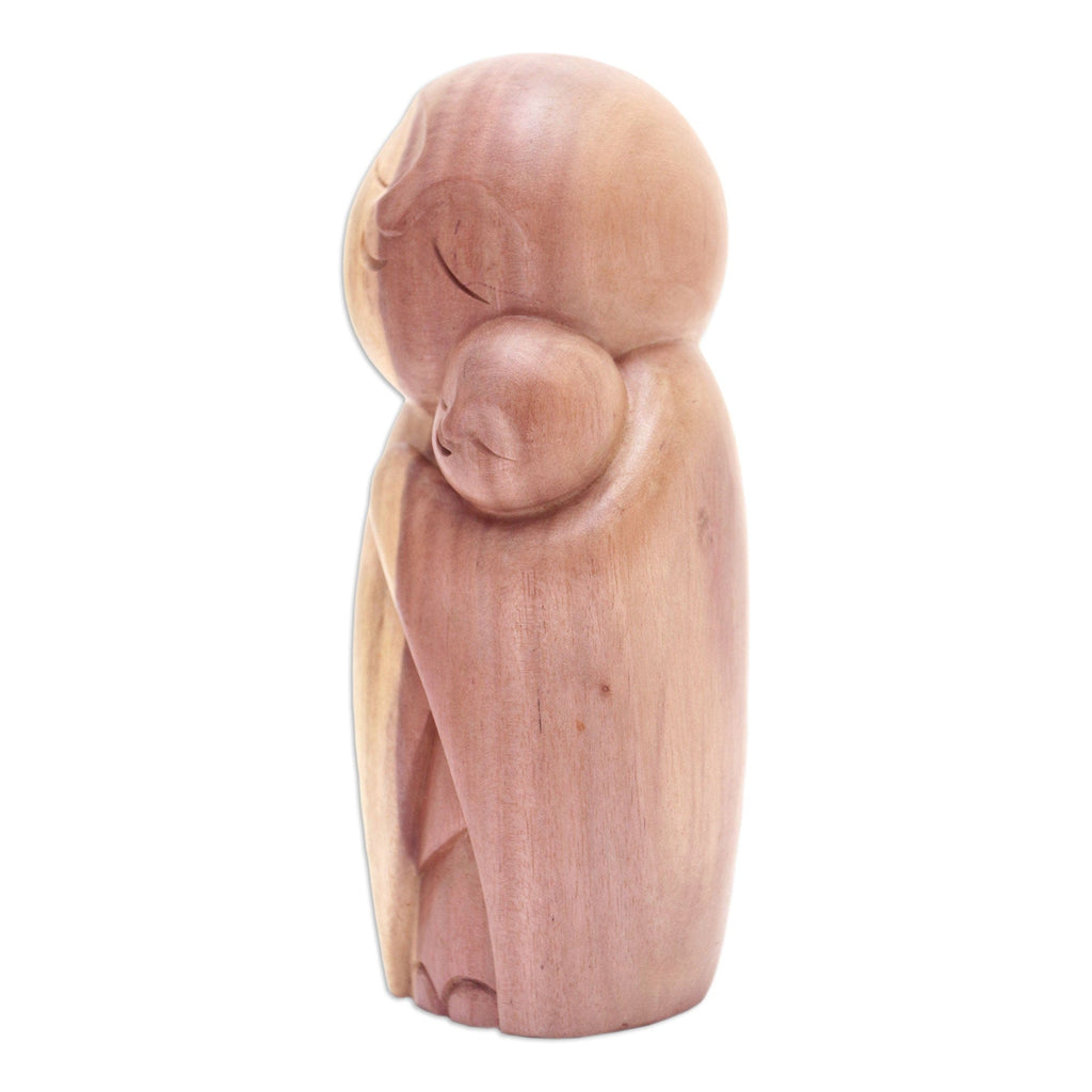 Hand Carved Wood Sculpture - Mother Jizo