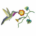 Mexican Hummingbird Steel Wall Art Crafted by Hand - Exotic Nectar in Yellow