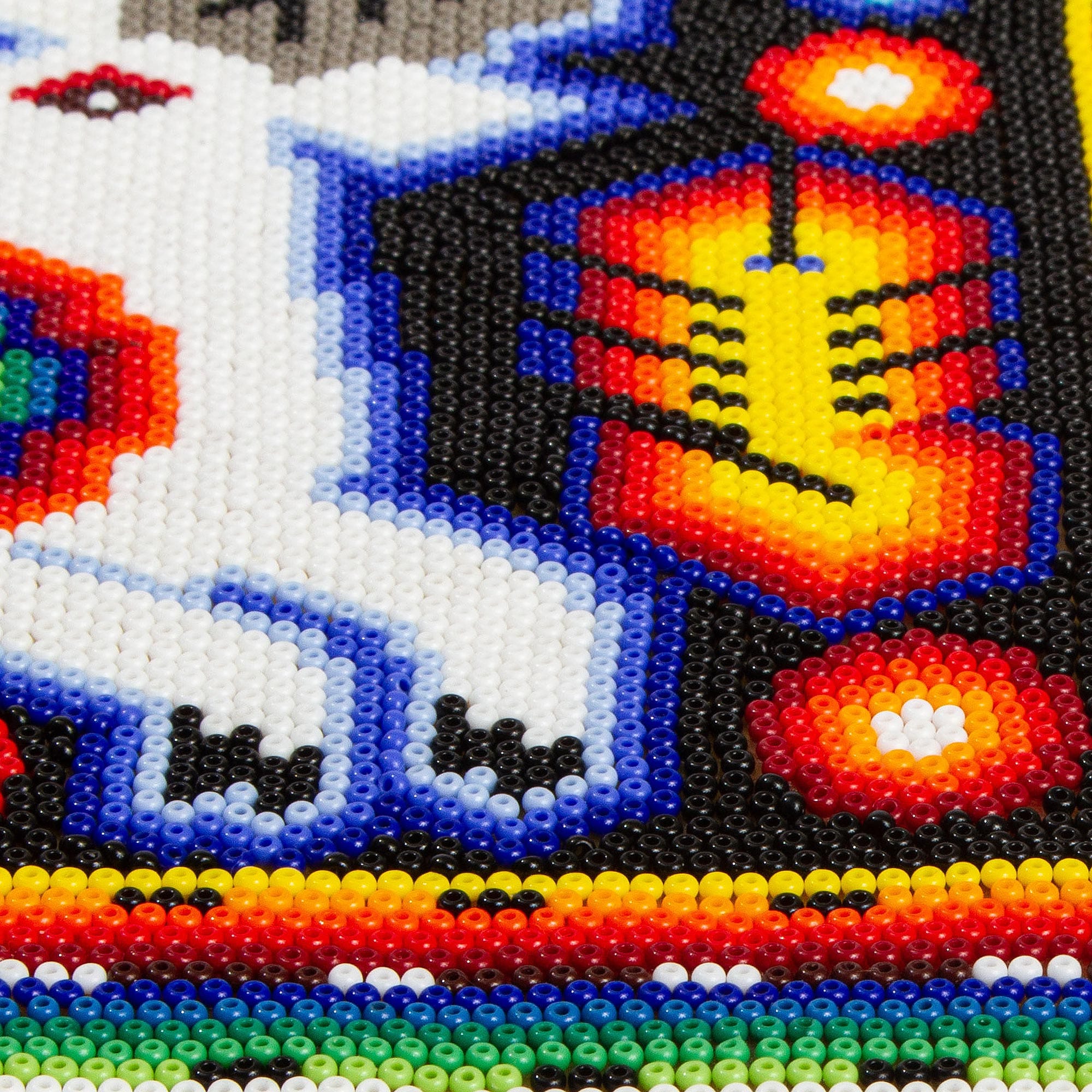 Huichol Beadwork Mexican Eagle Votive Painting